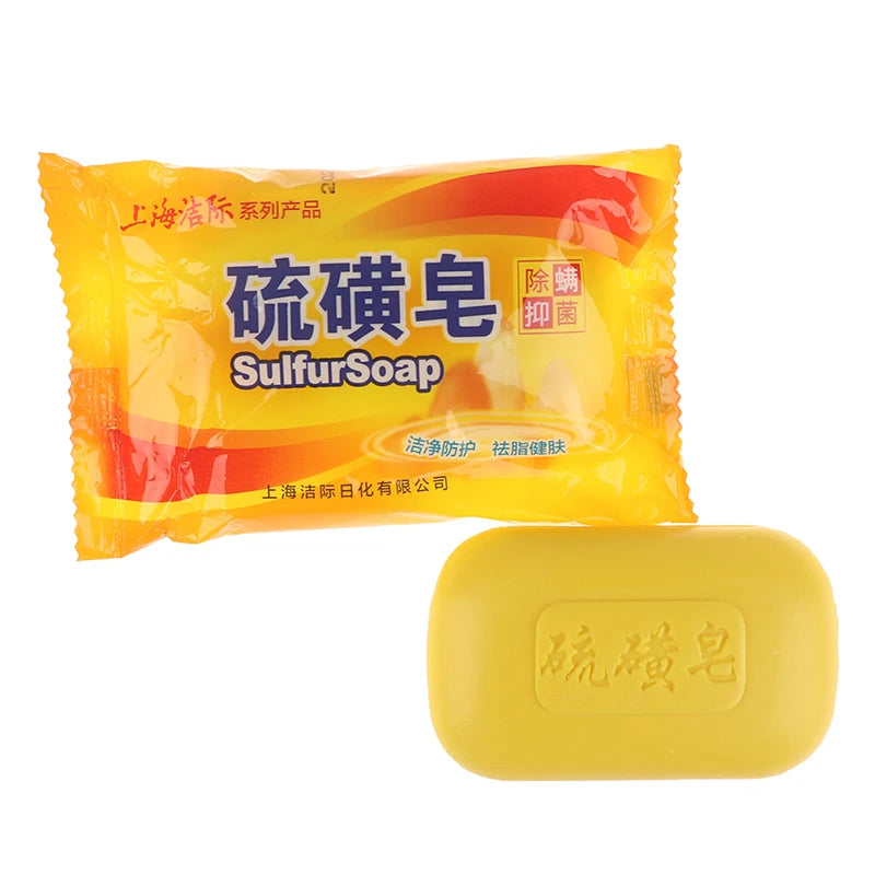 Sulphur Soap for Men and Women To Remove Oil Clean Face Wash Hands Wash Back Bath Soap Soap Sulfur Soap Borte Sea Salt