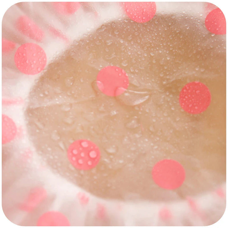 Waterproof Bath Hat Thickened Waterproof Oil Proof Cap Polka Dot Shower Cap Elasticity Is Good Women Bath Hat Bathroom Product