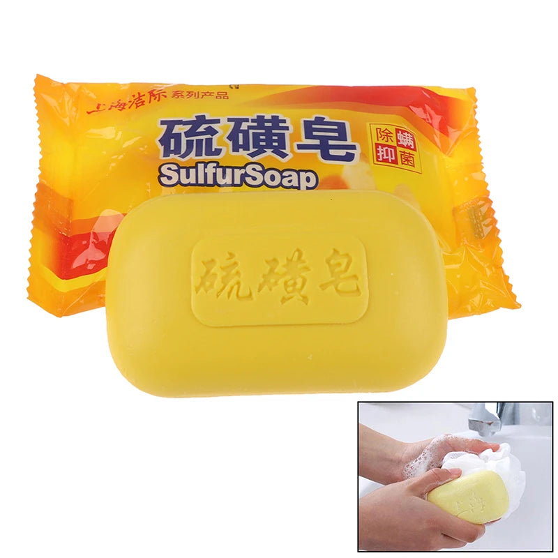Sulphur Soap for Men and Women To Remove Oil Clean Face Wash Hands Wash Back Bath Soap Soap Sulfur Soap Borte Sea Salt