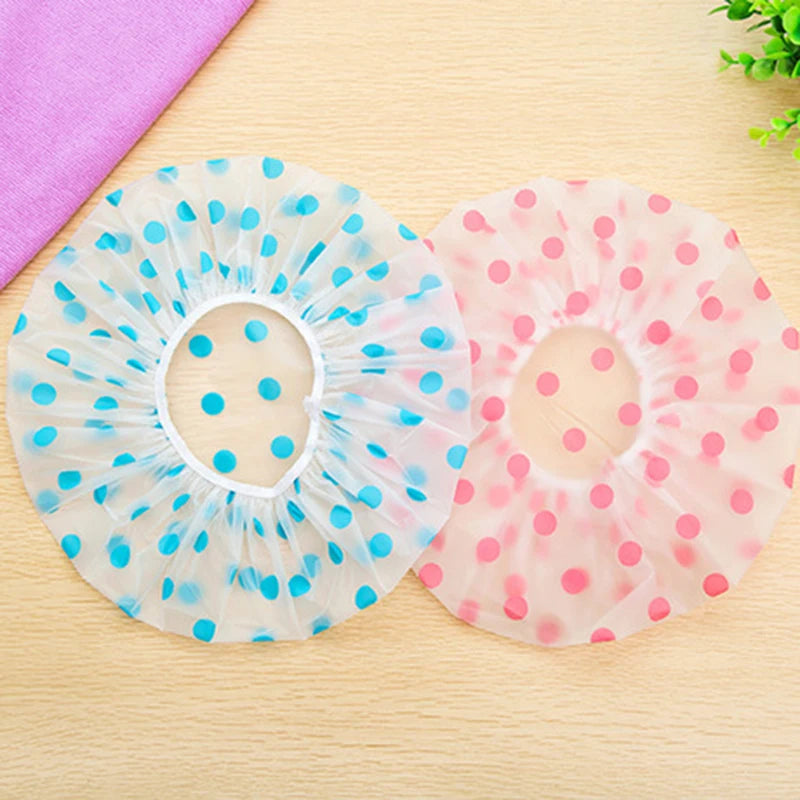Waterproof Bath Hat Thickened Waterproof Oil Proof Cap Polka Dot Shower Cap Elasticity Is Good Women Bath Hat Bathroom Product