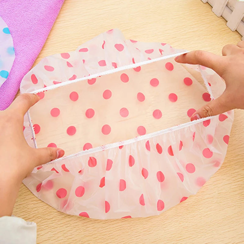 Waterproof Bath Hat Thickened Waterproof Oil Proof Cap Polka Dot Shower Cap Elasticity Is Good Women Bath Hat Bathroom Product