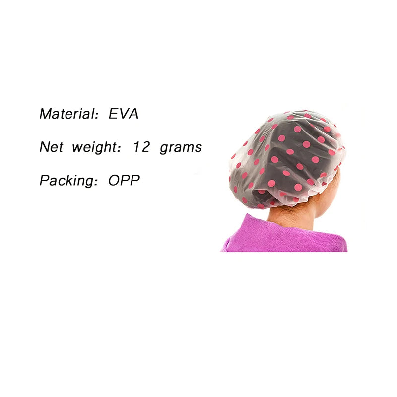 Waterproof Bath Hat Thickened Waterproof Oil Proof Cap Polka Dot Shower Cap Elasticity Is Good Women Bath Hat Bathroom Product