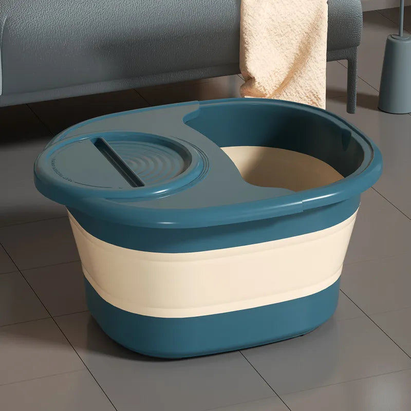 Folding Foot Bath Bucket Plastic Foot Bath Tub Thickened Foot Wash Bucket Massage Bucket Household Adult Foot Wash Basin Hot Tub