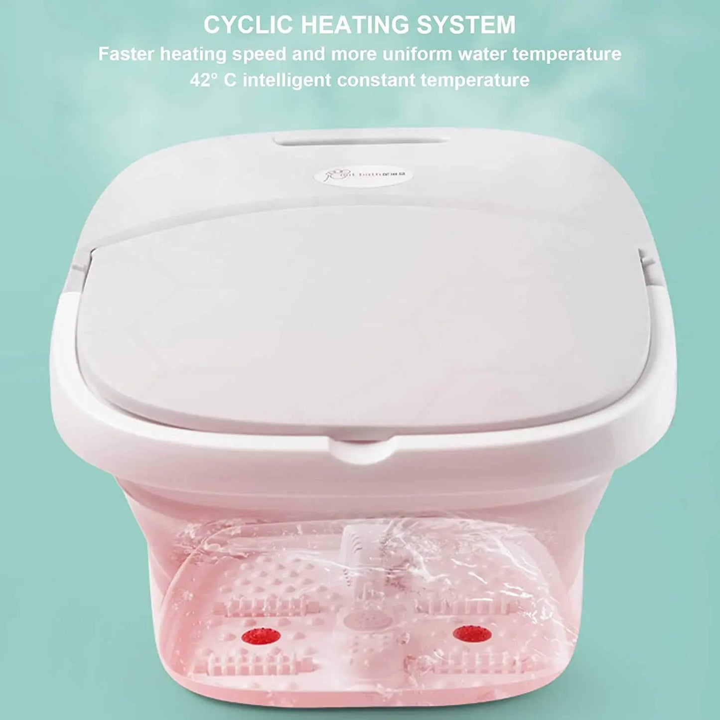 Bubble Foot Spa Massager Remote Control Folding Portable Foot Bath Massage Constant Temperature Foot Roller Water Surfing Mode