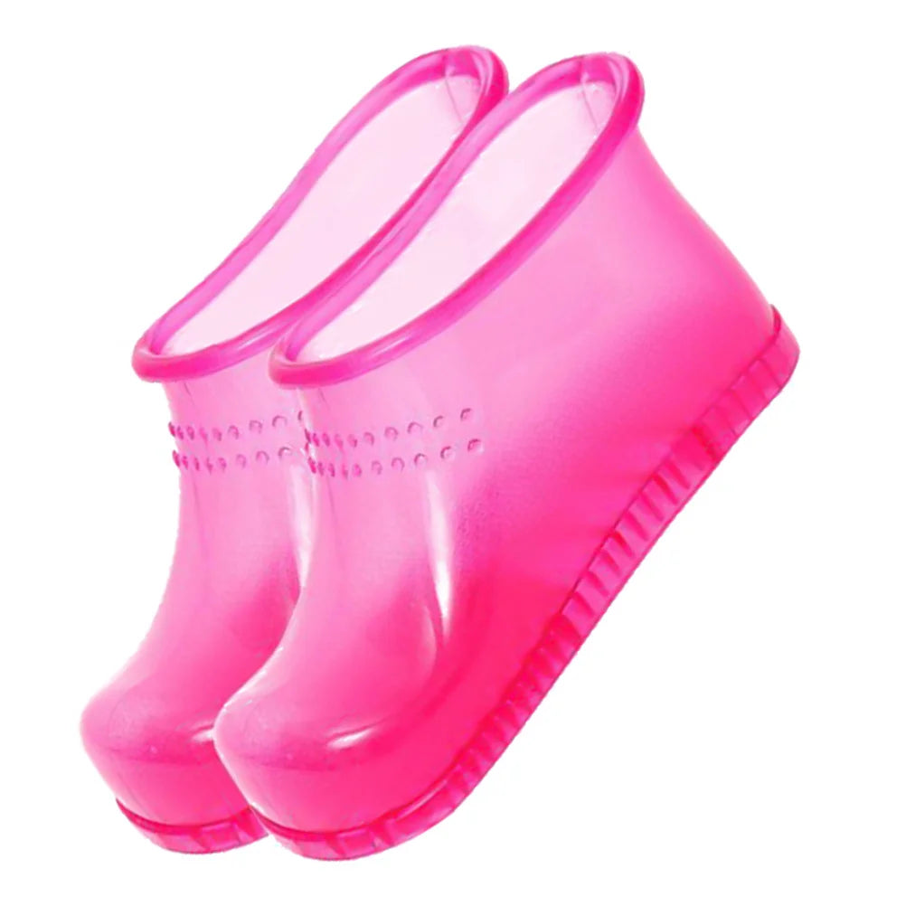 1 Pair Foot Bath Shoes Bucket Soaking Spa Boots Basin Soak Washing Boot Tub Pedicure Toe Feet Slippers PVC Foot Soaking Boots