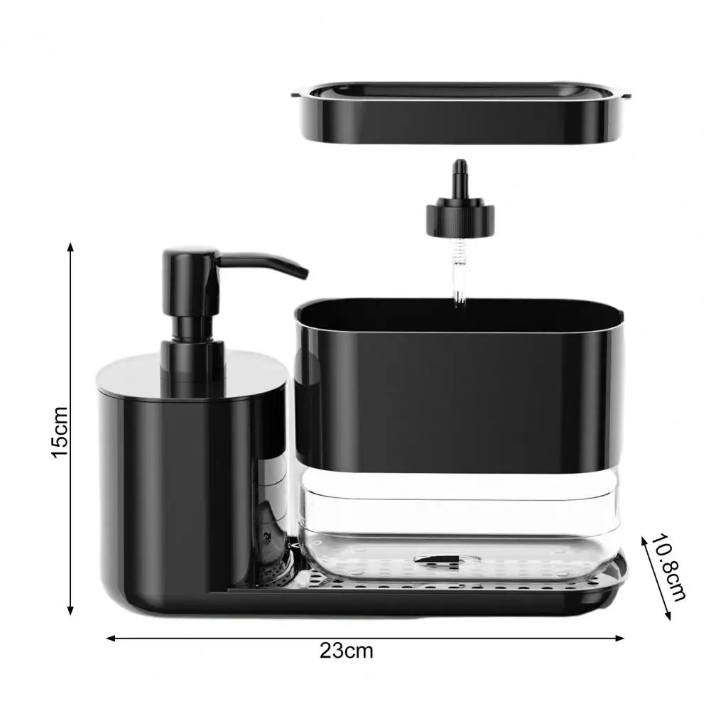 Kitchen Dish Soap Dispenser Sponge Holder Anti-Slip Base Refillable Hand & Dish Soap Container Kit Hand Sanitizer Dispensing Box