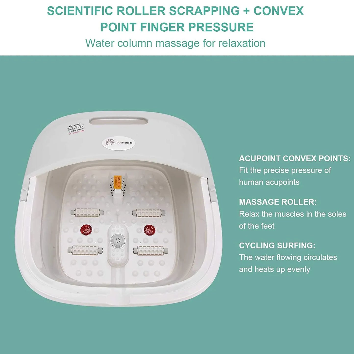 Bubble Foot Spa Massager Remote Control Folding Portable Foot Bath Massage Constant Temperature Foot Roller Water Surfing Mode