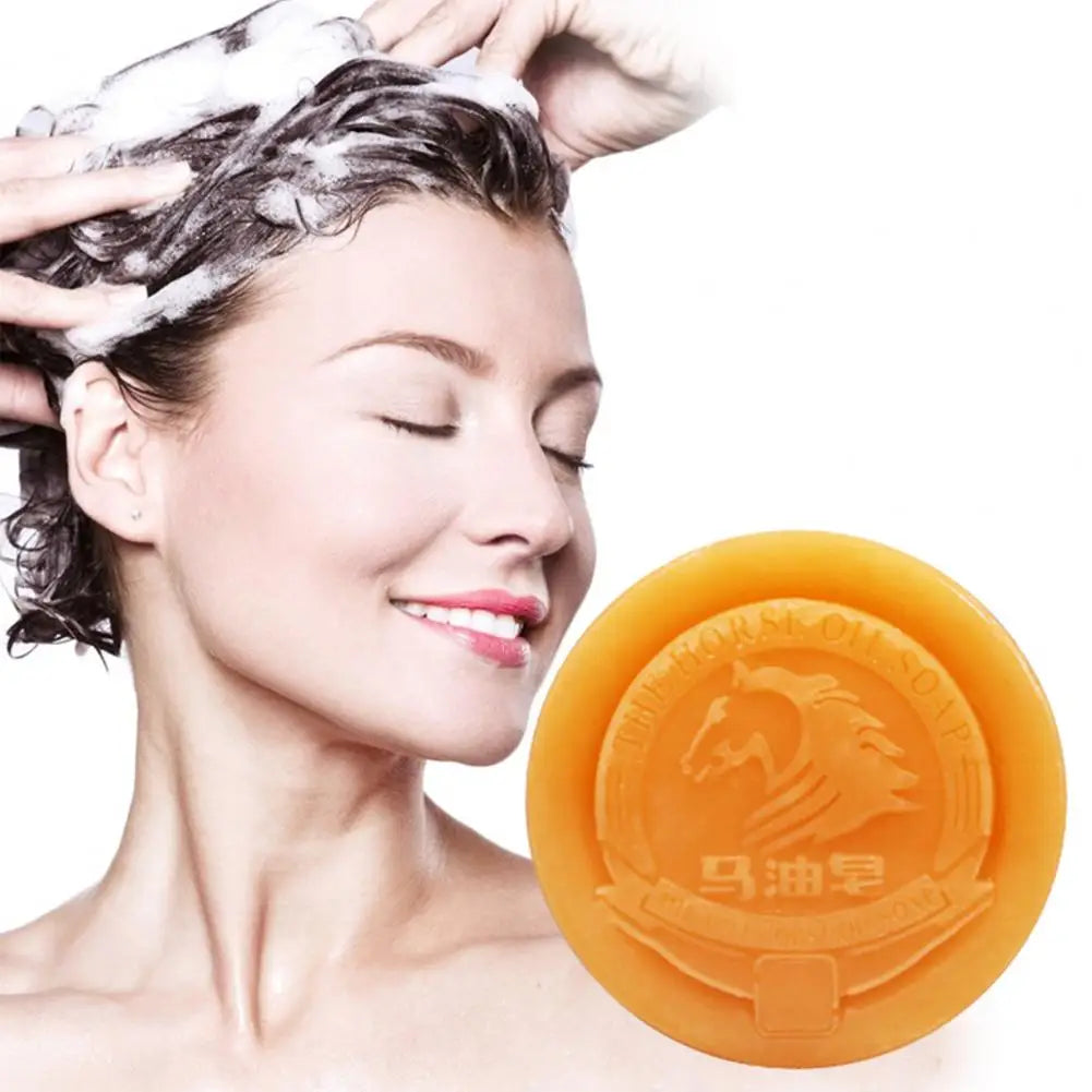 80G Horse Oil Soap Remove Acarus Oil Control Water Replenishing Face Hands Body Washing Great Cleaning Skin Care Soap Gift