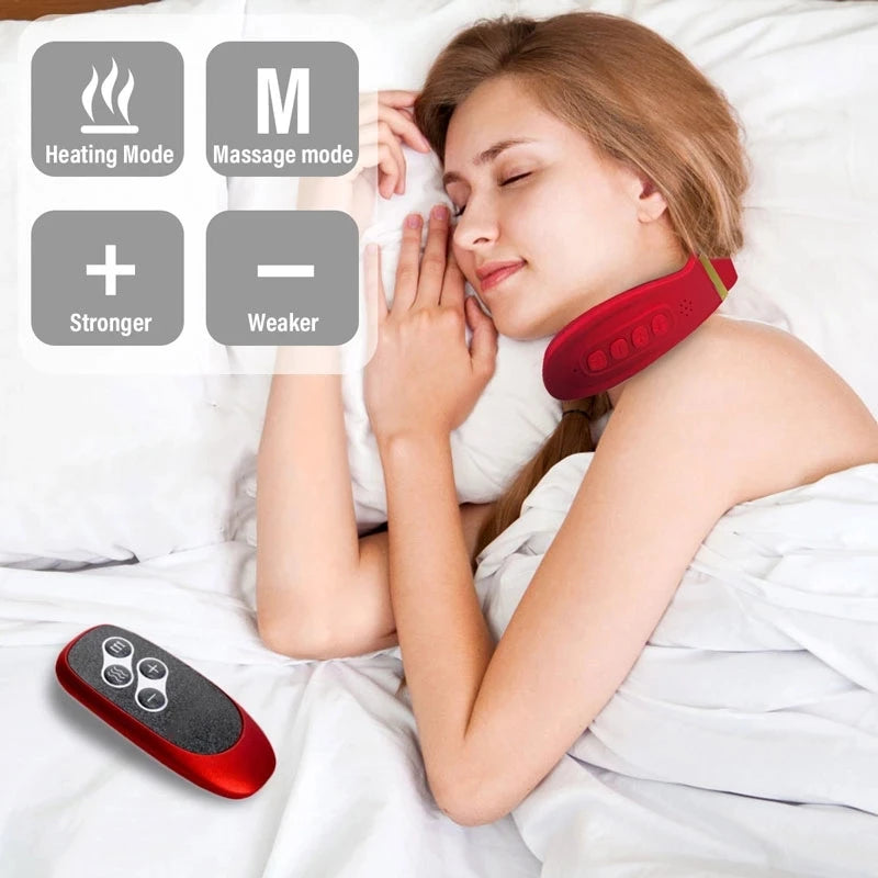 Heating12 Heads Back and Neck Massager 15 Gears Electric Neck Massage Instrument Massager For Neck Relieve Cervical Spondylosis