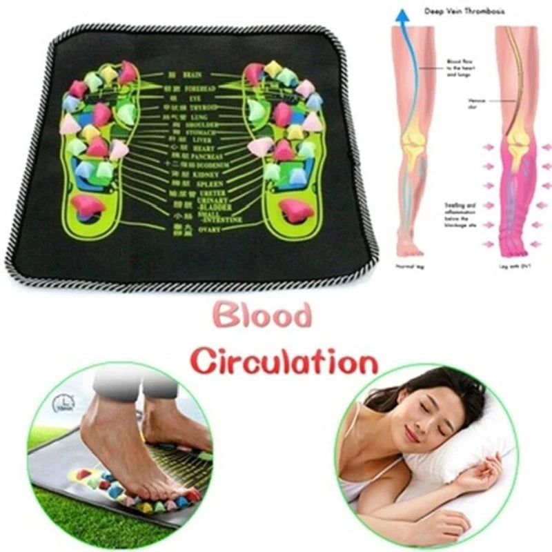 Stress Relief Reflexology Walk Stone Road Foot Massage Mat Acupressure Relax Massage Pad Trigger Point Heath Therapy Relax Pain