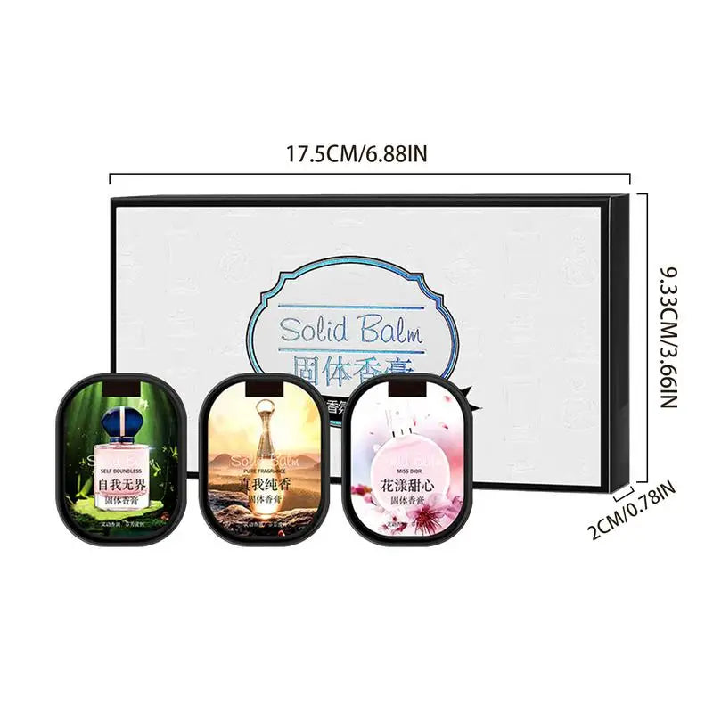 3Pcs/set Women Dating Solid Fragrance balm kit Mild Lasting Aroma Deodorant Fragrances Body Antiperspirants Alcohol Free