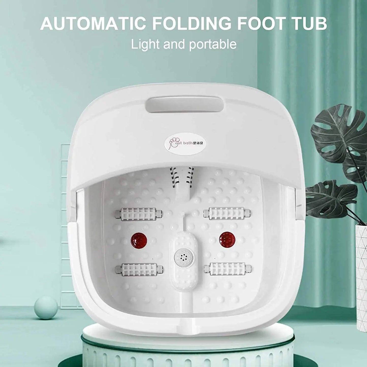 Bubble Foot Spa Massager Remote Control Folding Portable Foot Bath Massage Constant Temperature Foot Roller Water Surfing Mode