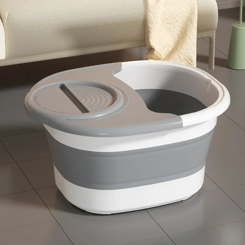 Folding Foot Bath Bucket Plastic Foot Bath Tub Thickened Foot Wash Bucket Massage Bucket Household Adult Foot Wash Basin Hot Tub