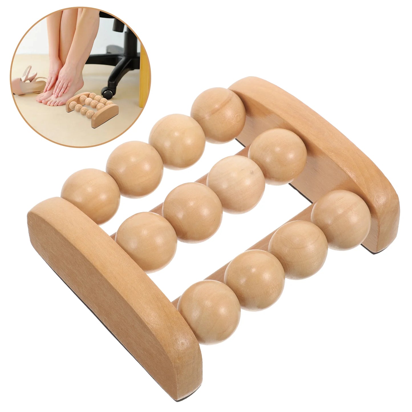 Wooden Massage Roller Handheld Massage Roller Muscle Relaxing Roller Manual Body Roller