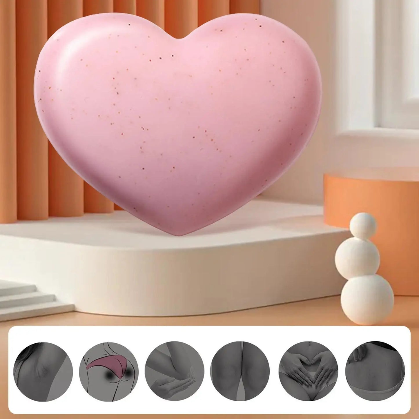 80g Handmade Peach Heart Shape Nursing Soap Smooth Feminine Wash Nursing Whitening Soap for Buttock Armpits Hands Groin Women
