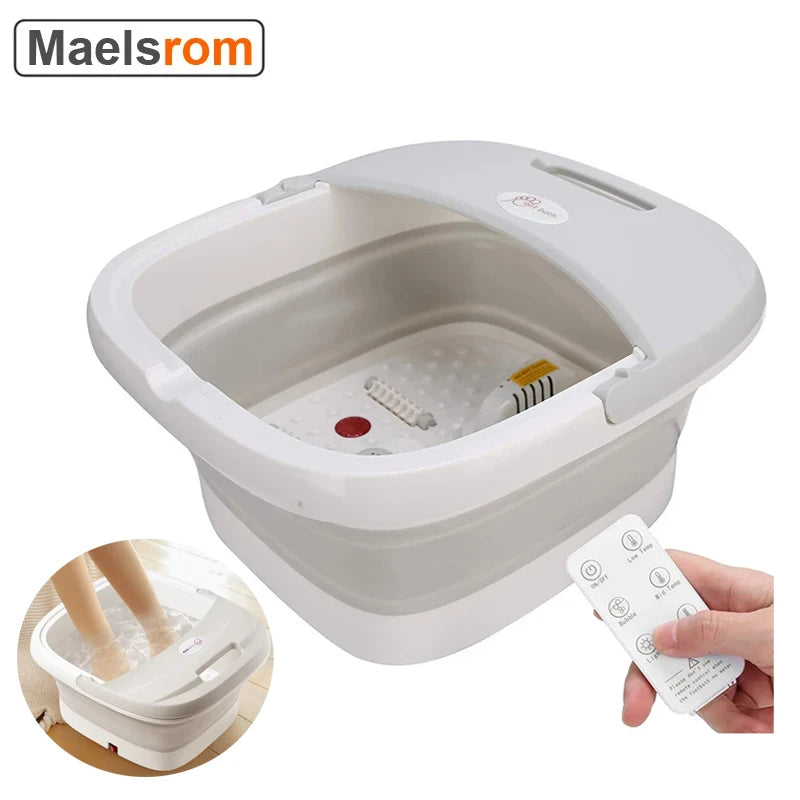 Bubble Foot Spa Massager Remote Control Folding Portable Foot Bath Massage Constant Temperature Foot Roller Water Surfing Mode