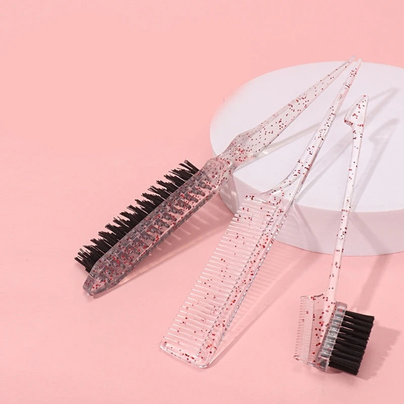 3Pcs Hair Brush Comb Grooming Combs Slicking Combing Brushes for Women Kids Hair