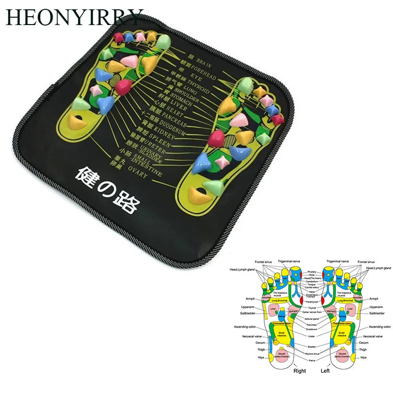 Stress Relief Reflexology Walk Stone Road Foot Massage Mat Acupressure Relax Massage Pad Trigger Point Heath Therapy Relax Pain