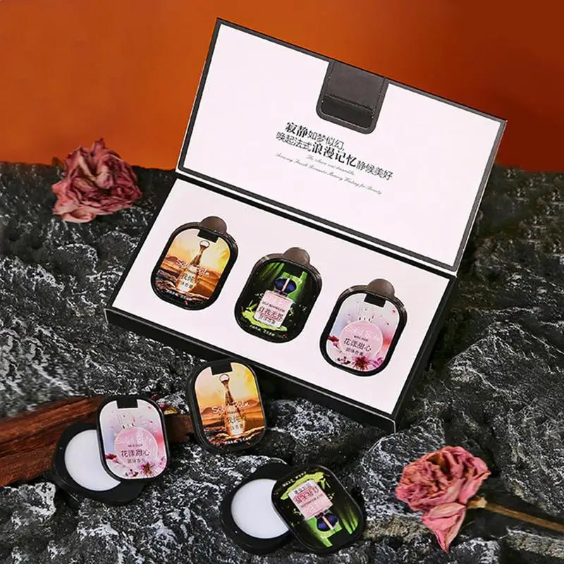 3Pcs/set Women Dating Solid Fragrance balm kit Mild Lasting Aroma Deodorant Fragrances Body Antiperspirants Alcohol Free