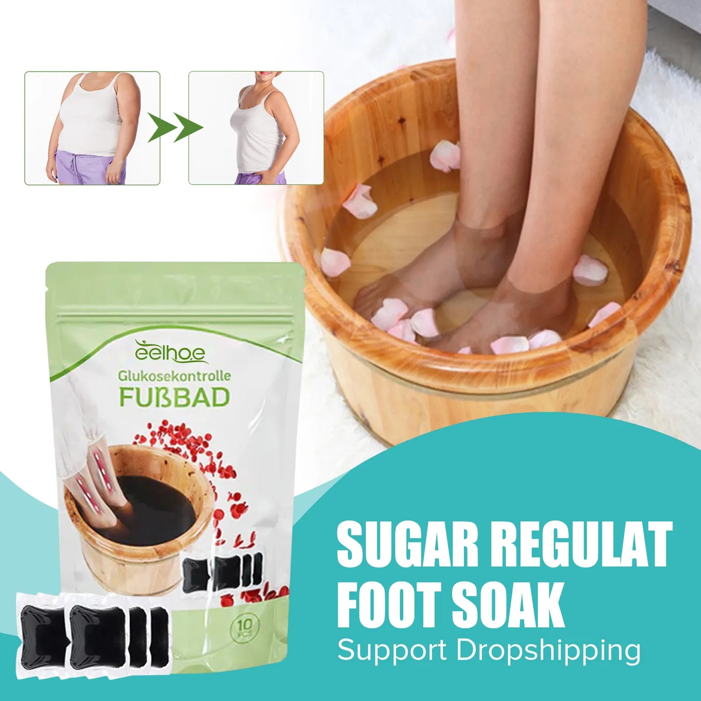 Diabetes Treatment Foot Bath Sugar Control Lymphatic Detox Relieve Physical Discomfort Fatigue Relax Muscle Foot Cleansing Soak