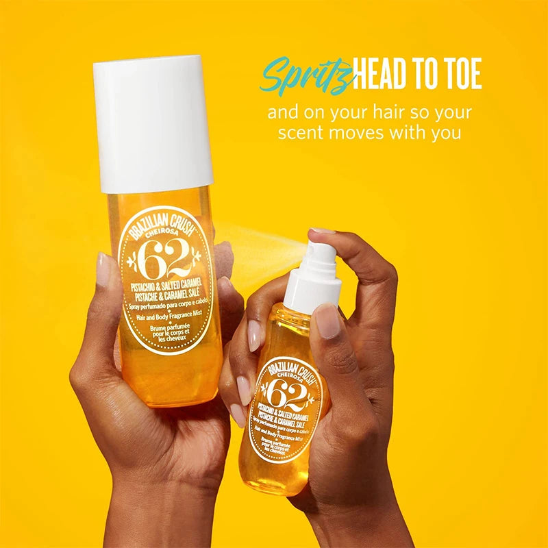 Brazilian Crush Fruity Body Splash For Women Long Duration Fragrance Spray Scent Moisturize Skin Women Beauty Care Yellow